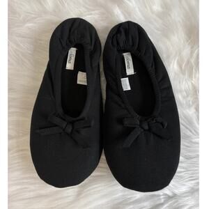 Soma NWOT Black Lightweight Ballet Style Slippers Size Large 9/10
